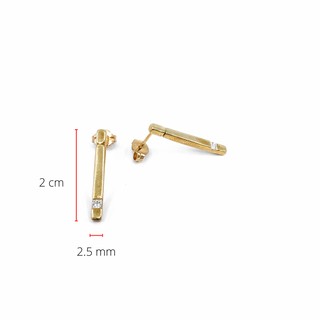 Aretes colgantes o colgantes con línea de diamantes canadienses de 0,14 quilates de oro amarillo de 10 quilates
