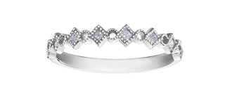 10K White Gold 0.14cttw Princess Cut Diamond Ring, size 6.5