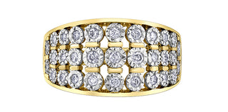 10K Yellow Gold Diamond 0.33cttw Illusion Setting Ring, Size 6.5