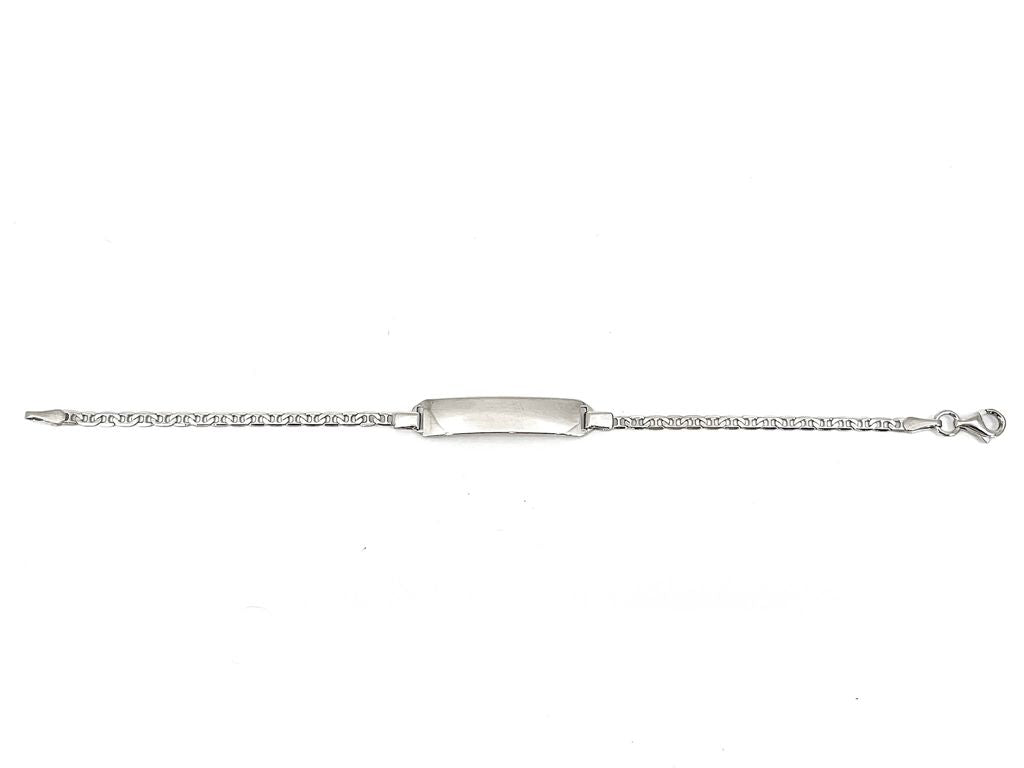 Engraveable 925 Sterling Silver Bar Baby Bracelet with Fancy Link 5.5&quot;