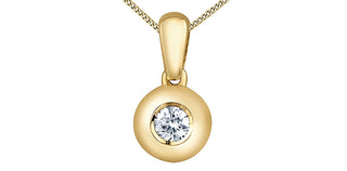 Collar de diamantes de 0,10 quilates en oro amarillo de 10 quilates, 18"
