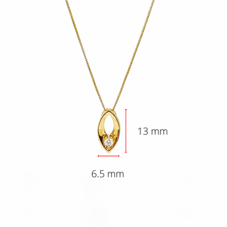 Collar de diamantes canadienses de 0,066 quilates de oro amarillo de 10 quilates, 18"