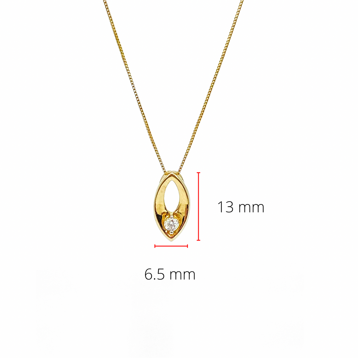 10K Yellow Gold 0.066cttw Canadian Diamond Necklace, 18&quot;