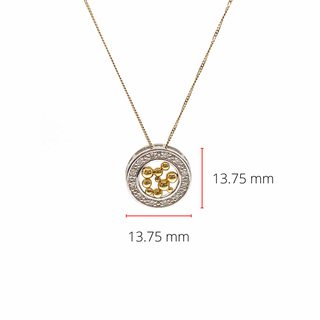 Colgante de diamantes de 0,12 quilates en oro blanco y amarillo de 10 quilates, 18"