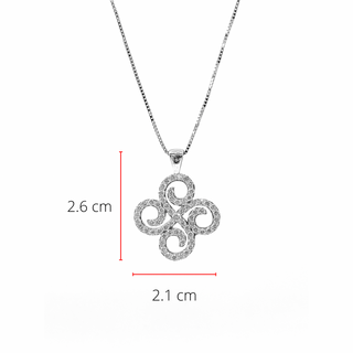 Colgante de flor de diamante de 1,00 quilates en oro blanco de 10 quilates, 18"