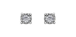 10K White Gold Diamond Earring