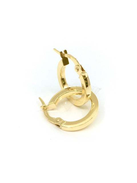 10K YELLOW GOLD HOOPS, 14mm