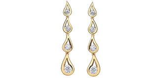 Pendientes colgantes de oro amarillo de 14 quilates con diamantes canadienses de 0,647 quilates