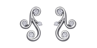 Aretes de diamantes canadienses de 0,215 quilates en oro blanco de 10 quilates