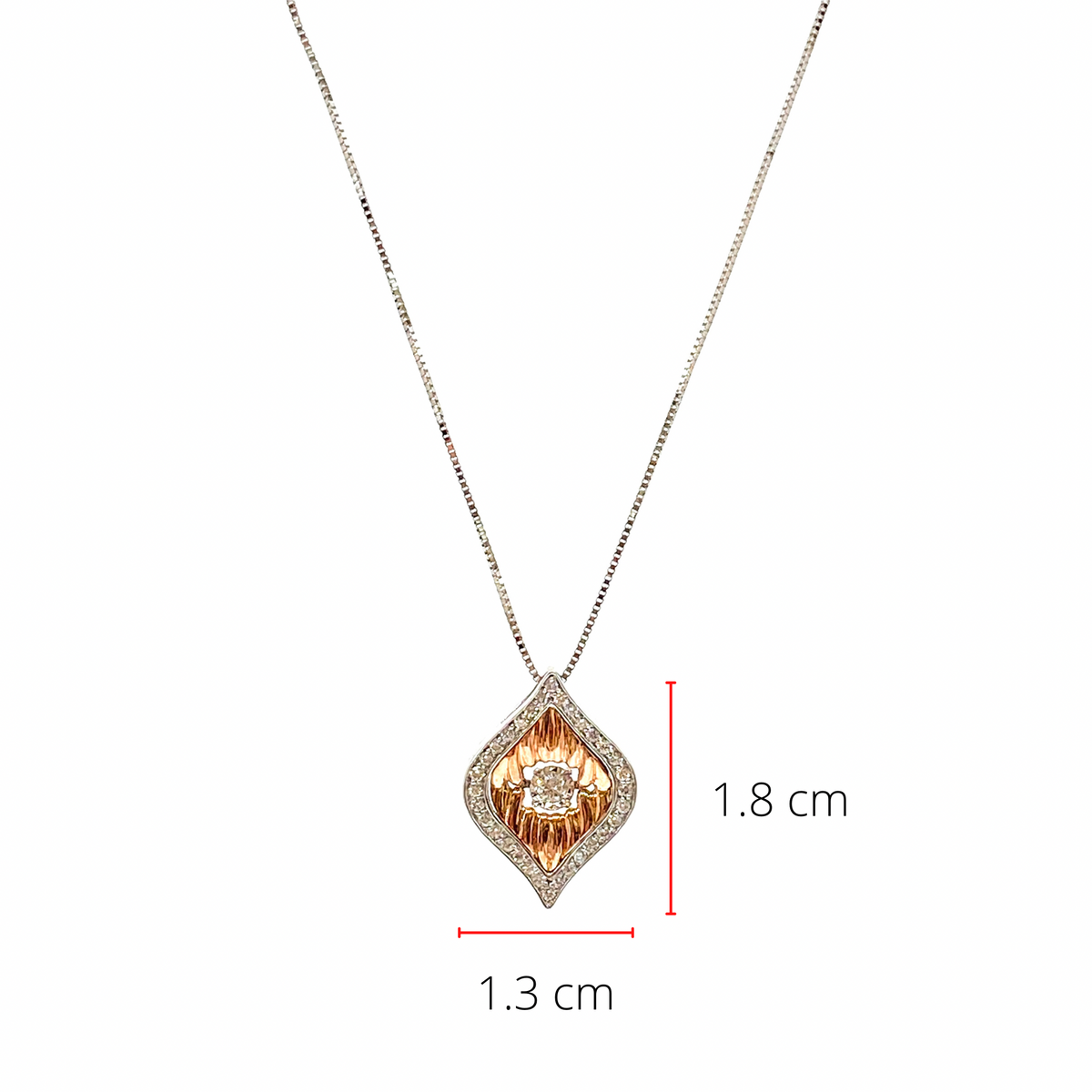 10K Rose Gold 0.20cttw Diamond Pendant, 18&quot;