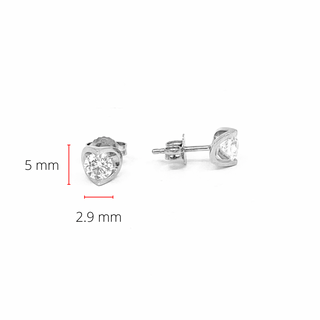 Aretes de diamantes de 0,20 quilates en oro blanco de 14 quilates