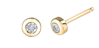Aretes de diamantes canadienses en oro amarillo de 10 quilates