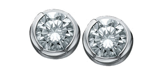 10K White Gold 0.12cttw Canadian Diamond Stud Earrings