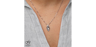 Collar de plata de ley con diamantes canadienses de 0,04 quilates, 18"