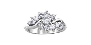 10K White Gold 1.00cttw Diamond Ring, size 6.5