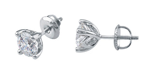 Aretes de oro blanco de 14 quilates con diamantes canadienses de talla redonda de 0,50 quilates