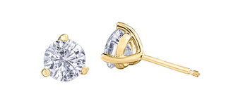 Pendientes estilo Martini con diamantes cultivados en laboratorio de oro blanco de 14 quilates de 1,50 a 3,0 quilates