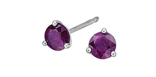 Aretes de oro blanco de 10 quilates con amatista de 0,96 quilates