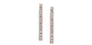 Aretes de línea de diamantes de 0,11 quilates en oro rosa de 10 quilates