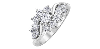 10K White Gold 1.00cttw Diamond Ring, size 6.5