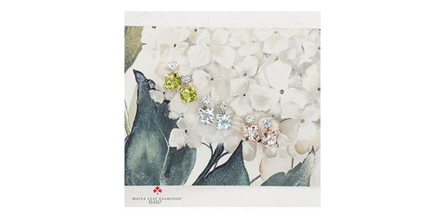 14K White Gold Aquamarine and Canadian Diamond Earrings