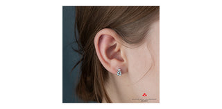 14K White Gold Aquamarine and Canadian Diamond Earrings
