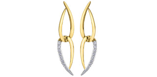 Pendientes colgantes de diamantes en oro amarillo de 10 quilates, 0,25 quilates