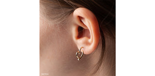 Pendientes de corazón de diamantes en oro amarillo de 10 quilates, 0,01 quilates