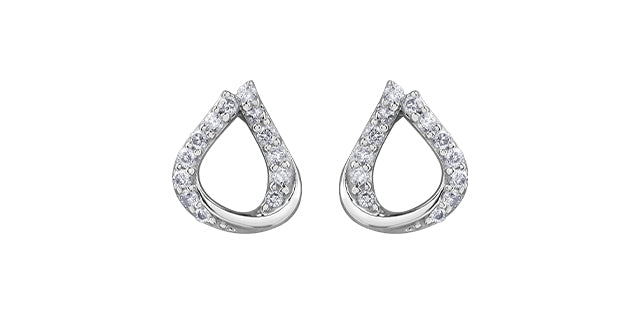 10K White Gold 0.20cttw Diamond Earrings
