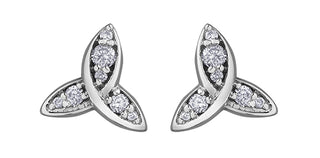 Pendiente de diamantes de 0,15 quilates en oro blanco de 10 quilates