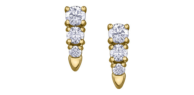 14K Gold 0.30cttw Canadian Diamond Dangle Earrings
