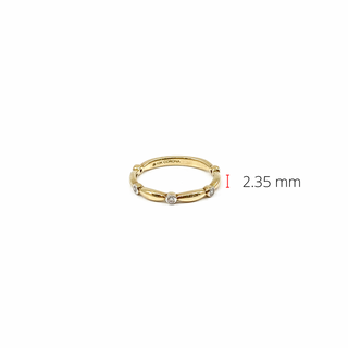 Anillo/banda apilable de diamantes de 0,10 quilates en oro amarillo de 10 quilates, tamaño 6,5
