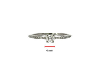 Anillo de compromiso de diamantes canadienses de 0,30 quilates en oro blanco de 10 quilates, talla 6,5