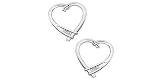 10K White Gold 0.02cttw Diamond Heart Stud Earrings