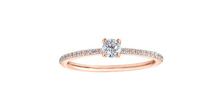 10K Rose Gold 0.30cttw Canadian Diamond Ring, Size 6.5