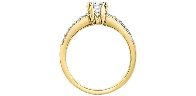 14K Yellow Gold 0.70cttw Canadian Diamond Engagement Ring, size 6.5