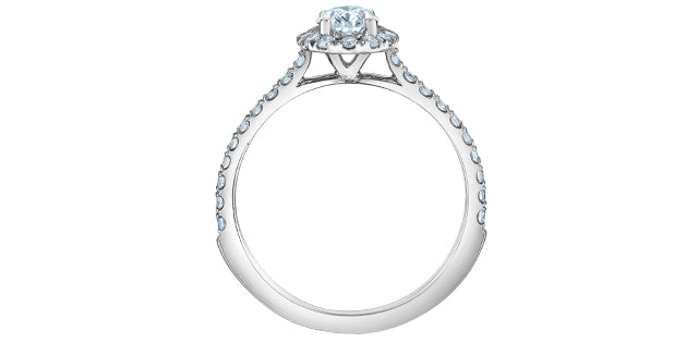 14K White Gold 0.84cttw Lab Grown Oval Diamond Engagement Ring
