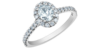 14K Gold 0.84cttw Lab Grown Oval Diamond Engagement Ring