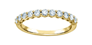 Anillo de oro amarillo de 14 quilates con diamantes cultivados en laboratorio de 0,50 quilates