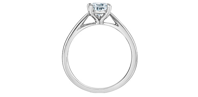 14K White Gold 1.03cttw Lab Grown Diamond Pear Shape Solitaire Engagement Ring, size 6.5