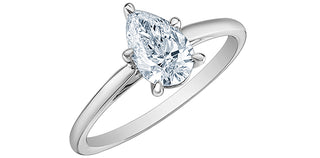 14K Gold 0.70-2.00cttw Lab Grown Diamond Pear Shape Solitaire Engagement Ring