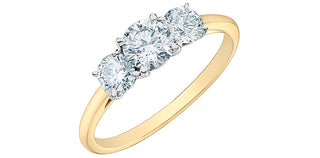 14K Gold 1.00cttw Lab Grown Diamond 3 Stone Engagement Ring