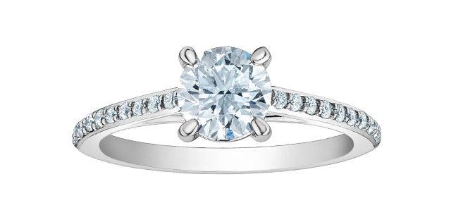 14K White Gold 1.23cttw Lab Grown Diamond Engagement Ring, size 6.5