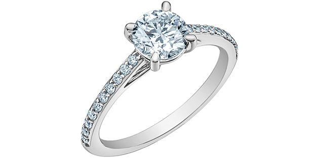 14K White Gold 1.23cttw Lab Grown Diamond Engagement Ring, size 6.5