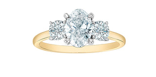 14K Gold 1.55cttw Lab Grown Diamond 3 Stone Ring