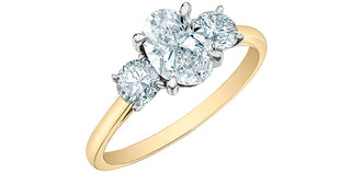 14K Gold 1.55cttw Lab Grown Diamond 3 Stone Ring