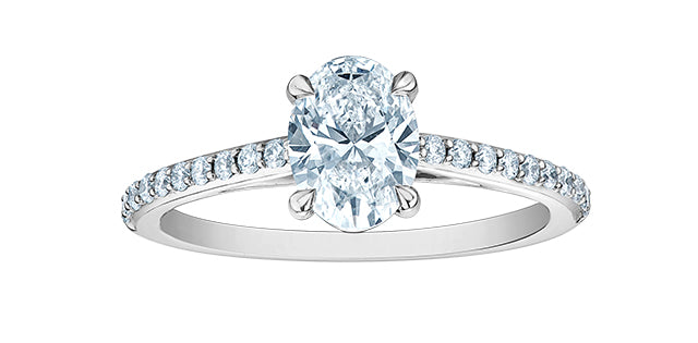 14K White Gold 1.20cttw Lab Grown Diamond Engagement Ring, size 6.5