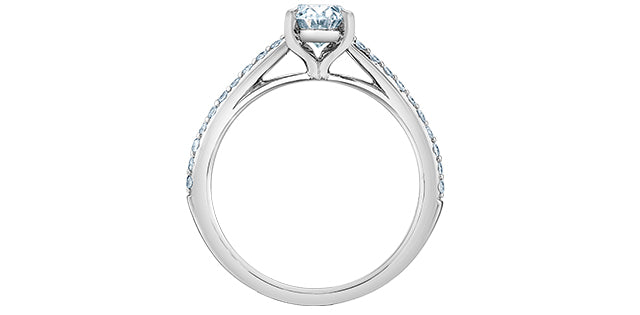 14K White Gold 1.20cttw Lab Grown Diamond Engagement Ring, size 6.5