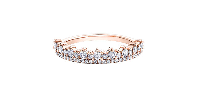 Anillo de diamantes con corona de 0,50 quilates en oro rosa de 10 quilates - Tamaño 6,75