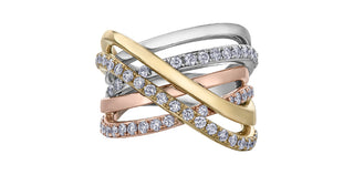 Tri Tone Diamond Ring